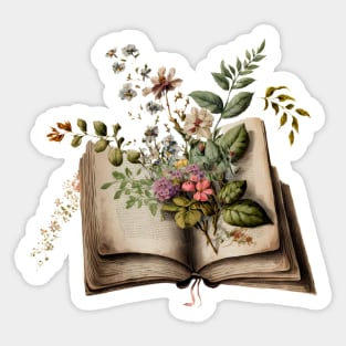 Book lover floral motif Sticker